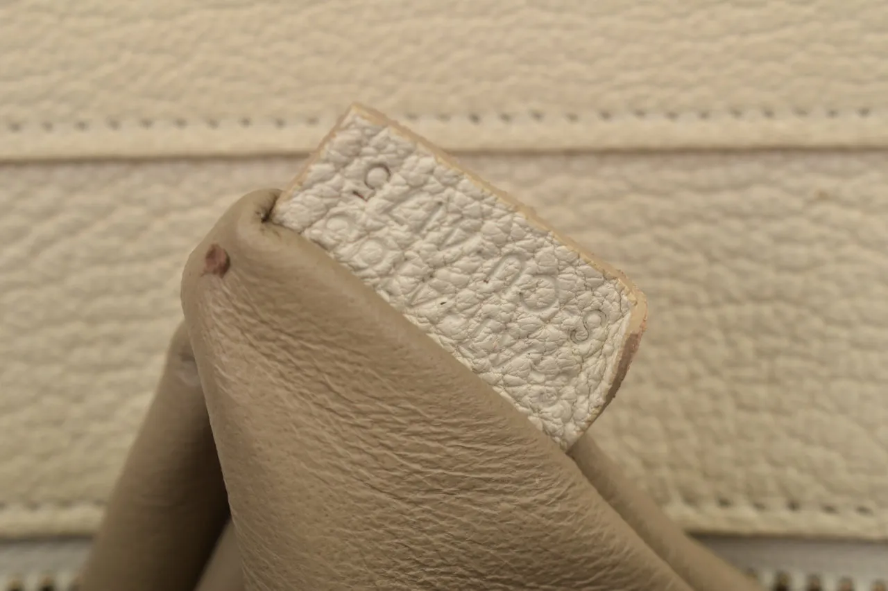 White Goatskin Micro Luggage Tote Bag